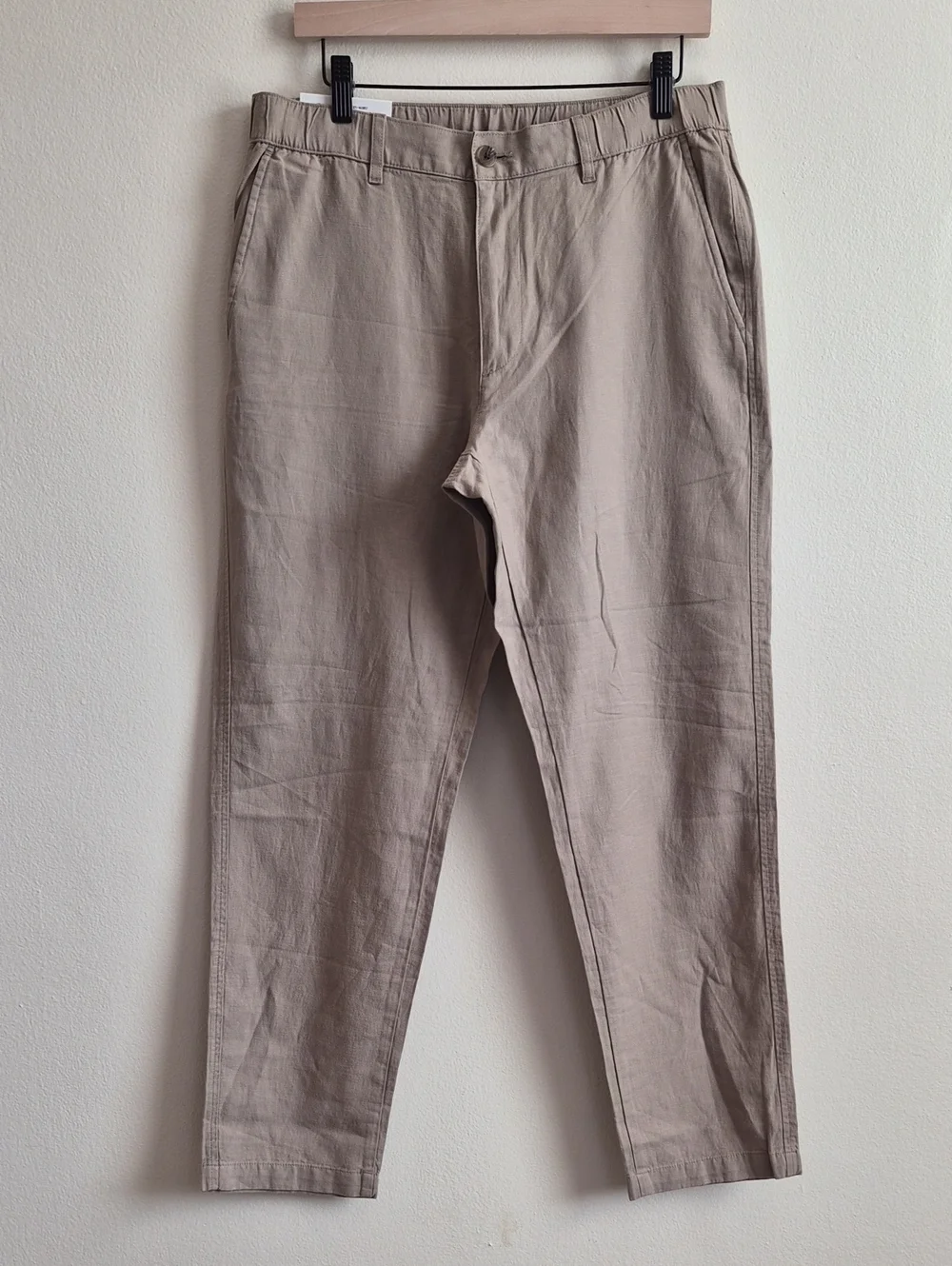 Uniqlo Men's Beige Linen Blend Relaxed Pant